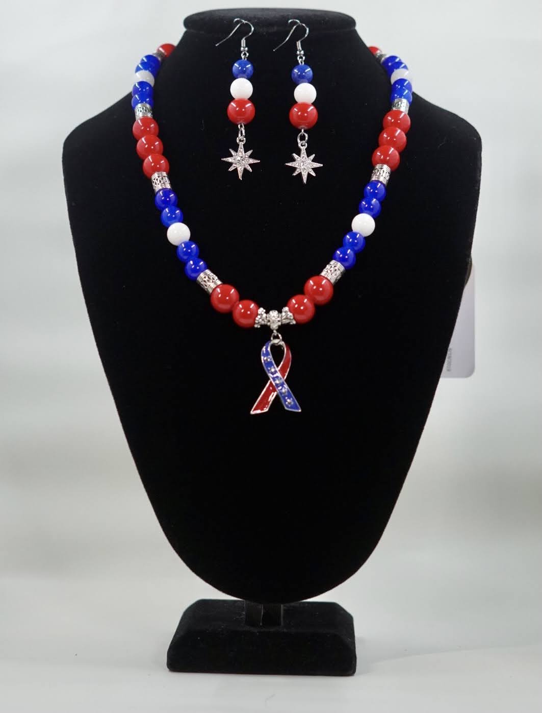 Red  White and Blue Patriotic Pendant